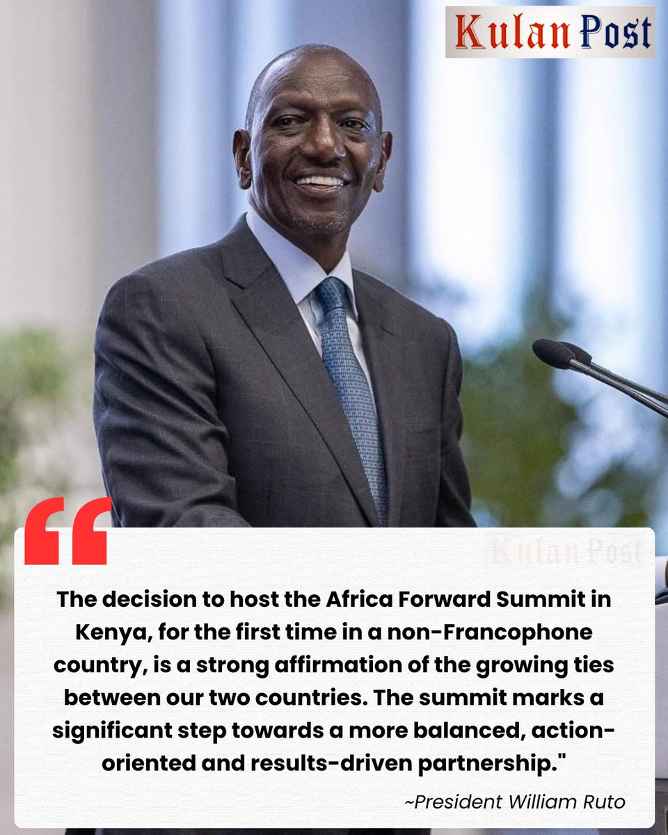 President William Ruto: The decision to host the Africa Forward Summit in Kenya, for the first time in a non-Francophone country, is a strong affirmation of the growing ties between our two countries. The summit marks a significant step towards a more balanced, action-oriented
