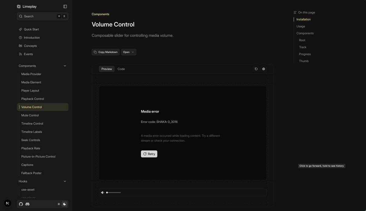 WINOFFRG's tweet photo. Minimal error screens coming to Limeplay player ✅

Bonus: Also shows a link to Shaka Player documentation for matching errors in developer mode.