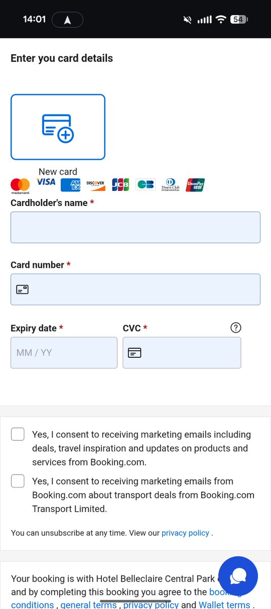 Things are about to get real scary.

I got a WhatsApp message about a hotel reservation I made on Booking.com. They have my correct hotel name, correct dates, correct amount, everything. They ask me to confirm my CC details, without which they'll cancel my res.