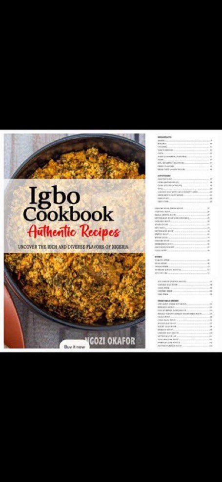 Yoruba people no get food but half of the food and recipes of Igbo cook book by Ngozi are Yoruba food!
From ofada, moimoi, ogi, Akara,ata didndin, bukka stew, ewa goyin, asaro, Efo shoko, Efo riro Infact more than half of the food in this cook books are all Yoruba food!!