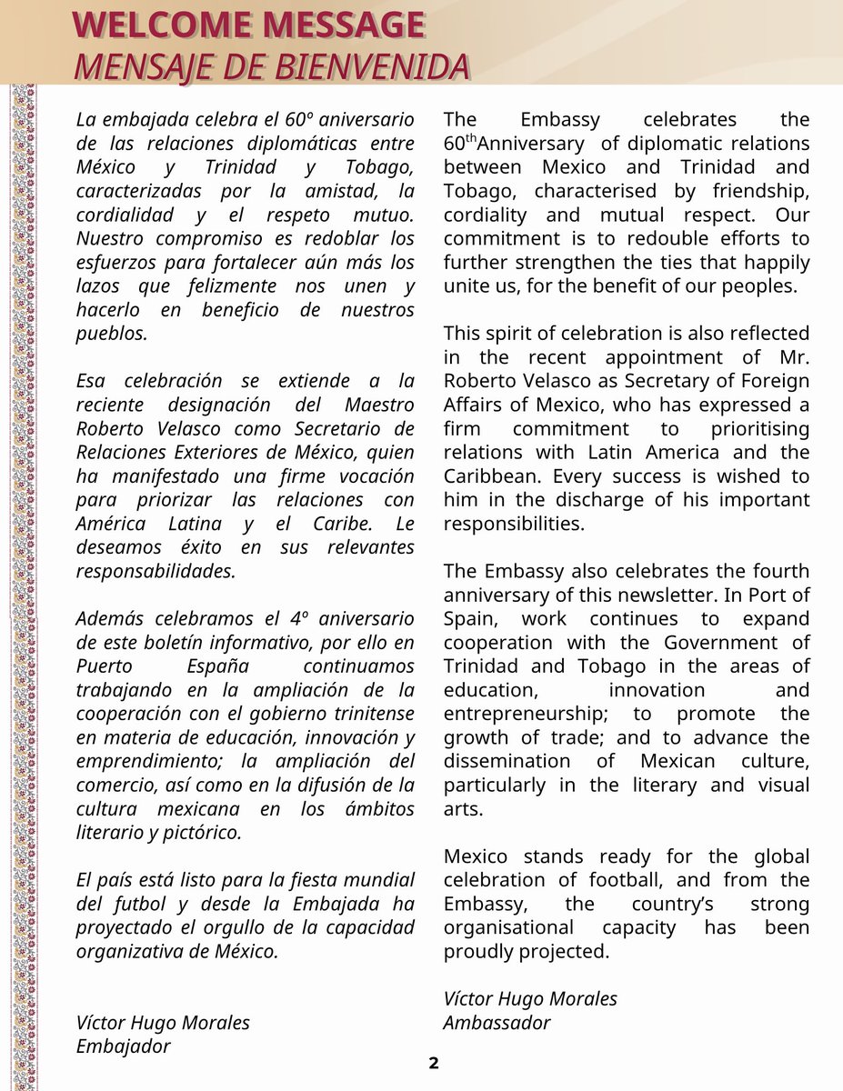 Embassy of Mexico in Trinidad & Tobago tweet media
