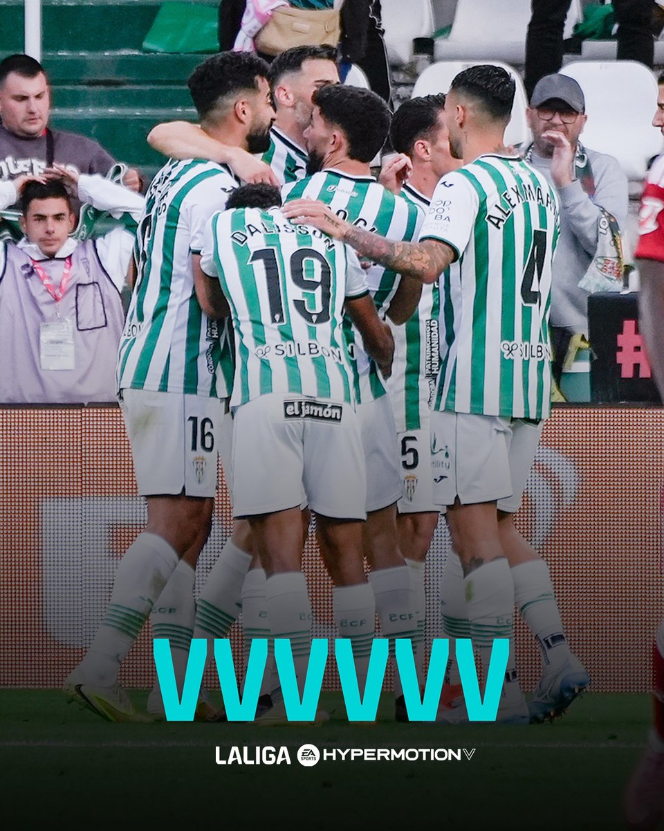 LaLiga2's tweet photo. ⚡ 𝐈𝐌-𝐏𝐀-𝐑𝐀-𝐁𝐋𝐄𝐒. 

💚 El @CordobaCF_ofi sumó su SEXTA VICTORIA CONSECUTIVA en #LALIGAHYPERMOTION.

#DesenlaceLALIGA https://t.co/BTFnDYdyhb