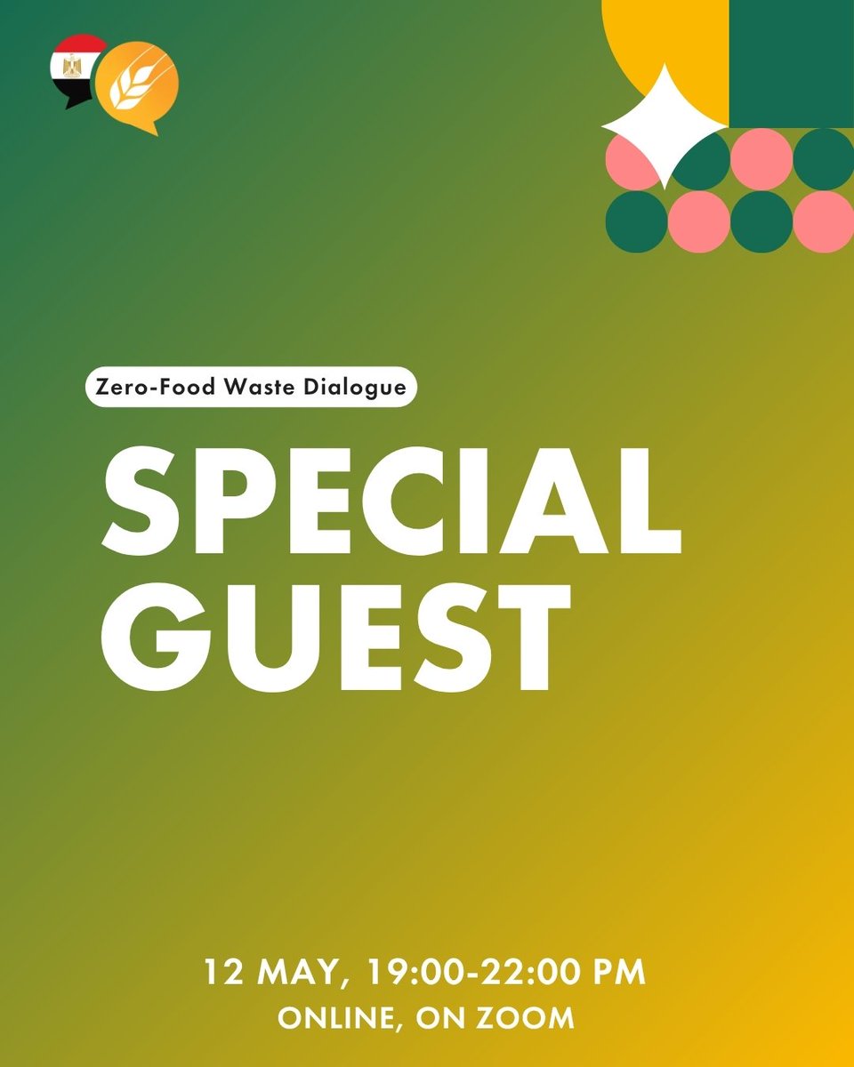 WFF_Egypt's tweet photo. Meet our guests, Join our open discussion on food waste, stakeholder collaboration, and empowering youth to shape sustainable food &amp; agriculture systems 🌱

📅 May 12, 2026
🕖 7–10 PM (Cairo Time)
💻 Zoom

join the WhatsApp group:
https://t.co/WhuLfez7sZ

#منتدى_الأغذية_العالمي https://t.co/1CrR2dDIbd