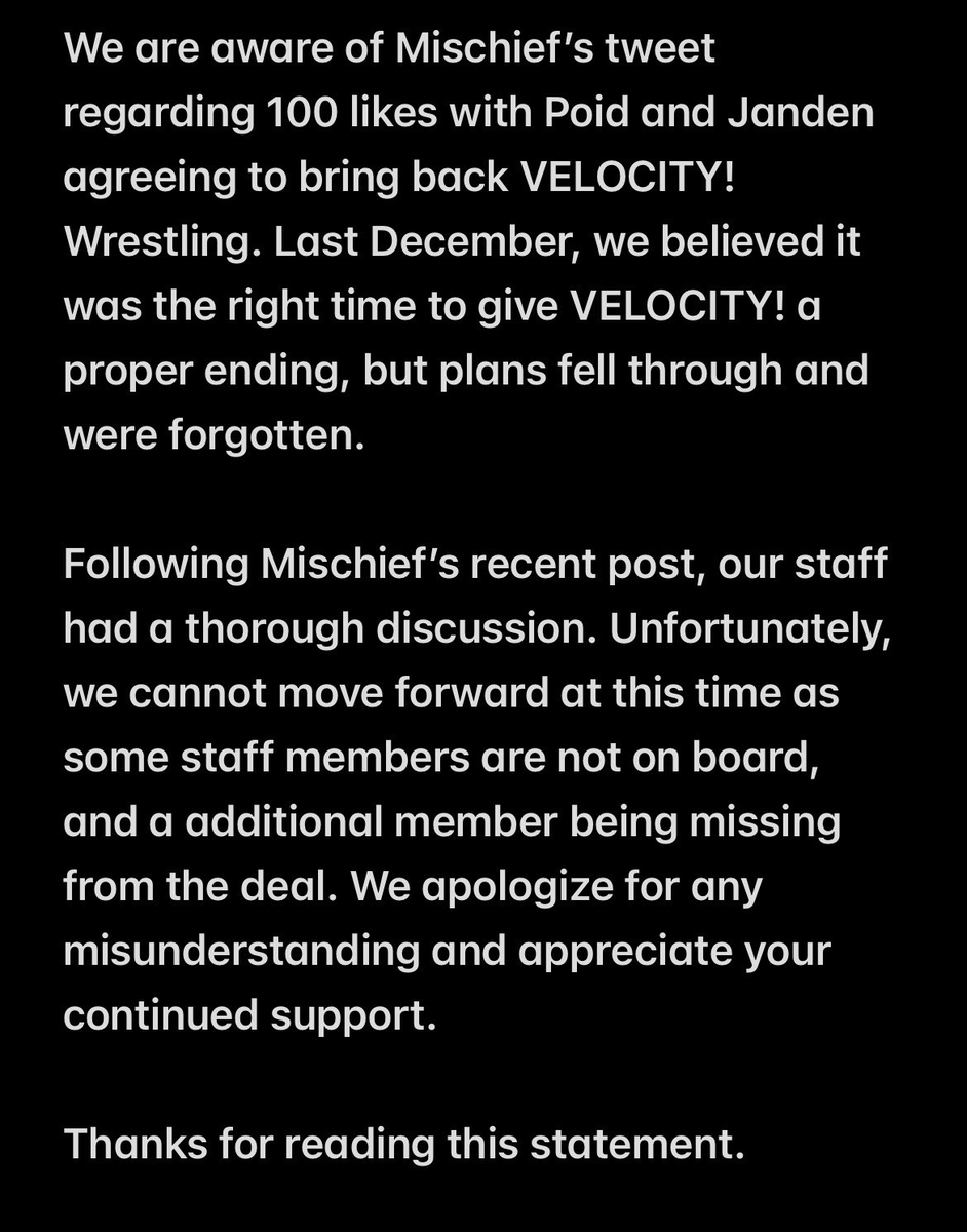 VELOCITY! Wrestling tweet media