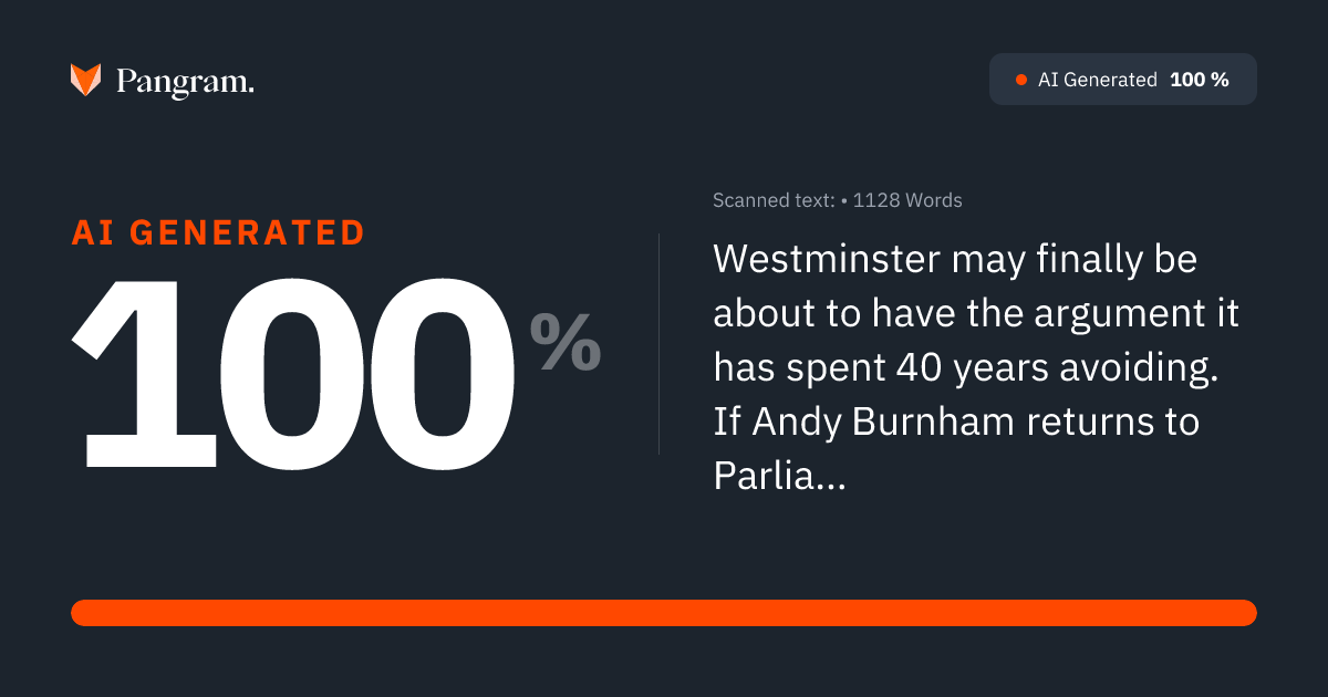 pangram's tweet photo. @s8mb @labourlewis We believe that this document is fully AI-generated

https://t.co/oRcc2g6nxH https://t.co/elQ1H1DhlC
