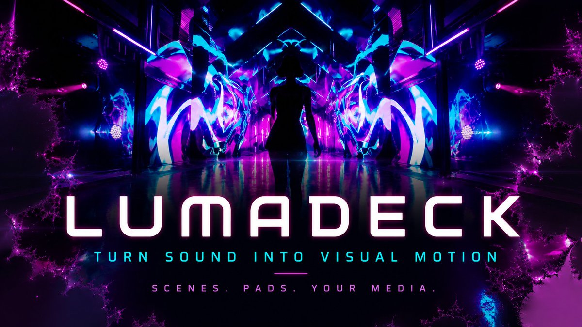 Lumadeck's tweet photo. Many DJs have great sound.

But no visual layer.

Many venues have screens.

But no reactive visual system.

LumaDeck is being built for that gap: fast, elegant, music-reactive visuals for sets, events, streams and creators.
#ReactiveVisuals #LumaDeck #VJ #ElectronicMusic https://t.co/mXQrwZmPf1