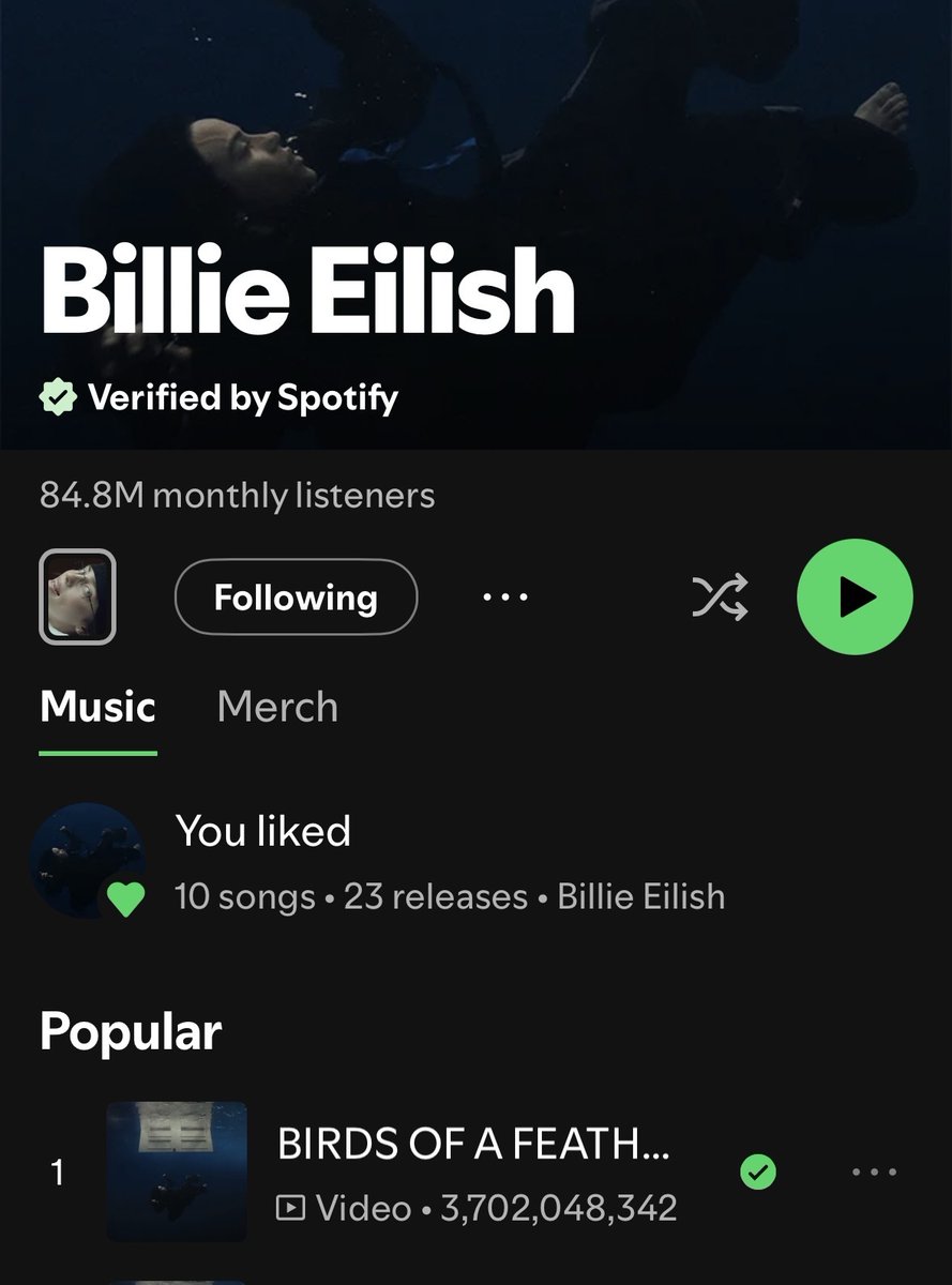 Billie Eilish Spotify tweet media