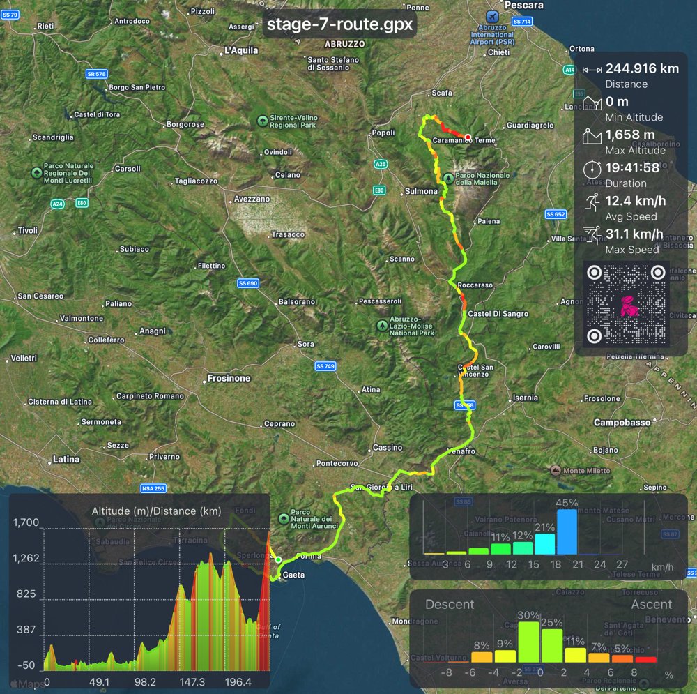 trackyzer's tweet photo. Stage 7 ⛰️ #Giro2026 — THE TAPPONE! 💥
Formia → Blockhaus, 244 km, 4600m
Longest stage, hardest finish: 13 km, 9–14%
Giro legends are made here 🩷

📲 https://t.co/xwqWp48FMK

#GirodItalia #Giro109 #Blockhaus #MagliaRosa #Tappone #Abruzzo #TrackyzerPro #CyclingApp https://t.co/gnqpMj08Rm