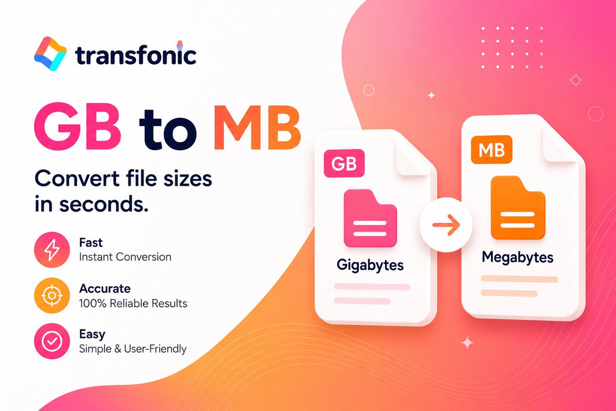 transfonic's tweet photo. Big files can be confusing, but understanding them should not be. At Transfonic, we built our GB to MB converter to make digital file size conversion simple, fast, and stress-free. 

Try it here: https://t.co/Z6lymxYzBO

 #Transfonic #FileSizeConverter #TechTools https://t.co/wQiK1sLGbz