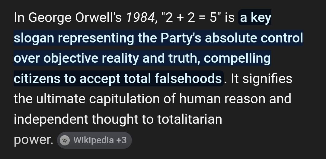 JRSOne84's tweet photo. @memeticsisyphus People don't seem to understand how much of a crucial question the Trans one is. I can't trust you on any other issue even if I agree on everything else because you demonstrate how easy it is to sway you into the illogical. It literally is 2+2=5 from 1984. https://t.co/bD9p1pRp2k
