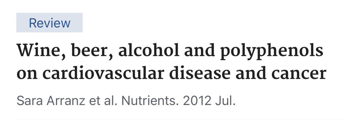 “Bebo vino y alcohol por los antioxidantes” 🍷  

Los datos científicos dicen cosa:  

🍷 1 copa de vino tinto: ~150-200 mg de polifenoles  
🍺 1 cerveza: ~50-150 mg  de polifenoles  

Pero:  

🫐 100 g de arándanos: ~500-700 mg  
🍫 Cacao puro: >1000 mg/100 g  
🍵 Té verde: