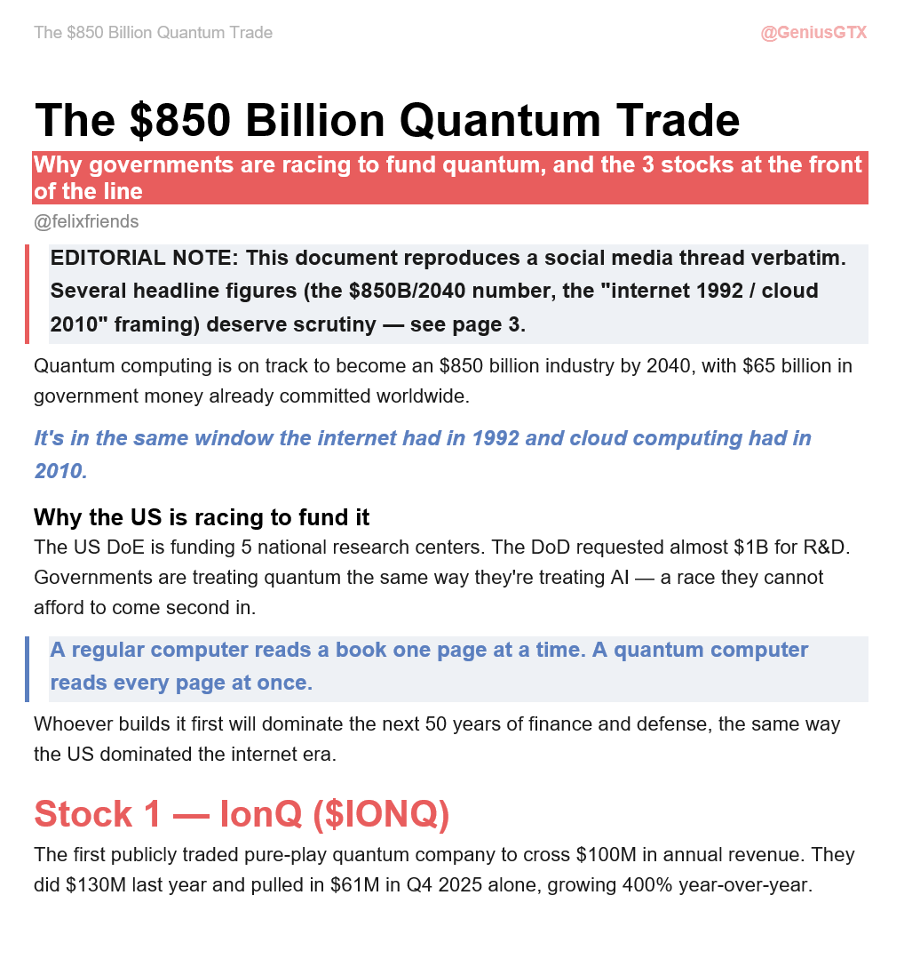 A guy who showed quantum picks that ran 180–1,150% last year just ...