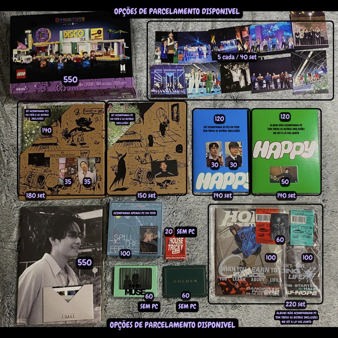 VENDA NACIONAL ⟡ DROP

BTS, ENHYPEN, STAYC, &amp;TEAM e +

⟡ Valores na foto + Frete

✅Opções de parcelamento
✅Feedbacks positivos
✅Envios a partir de segunda

Jk JungKook yoongi SUGA Taehyung Jimin RM namjoon Jhope Hobi Jin Golden layover muse happy RPWP hots arirang vynil POB