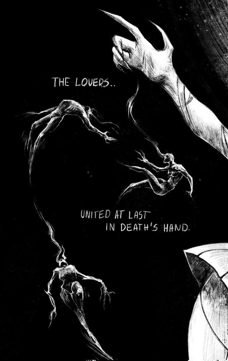 al66xia's tweet photo. Tarot card Death ink illustration ✨🖤 https://t.co/MCbVJVFc3M
