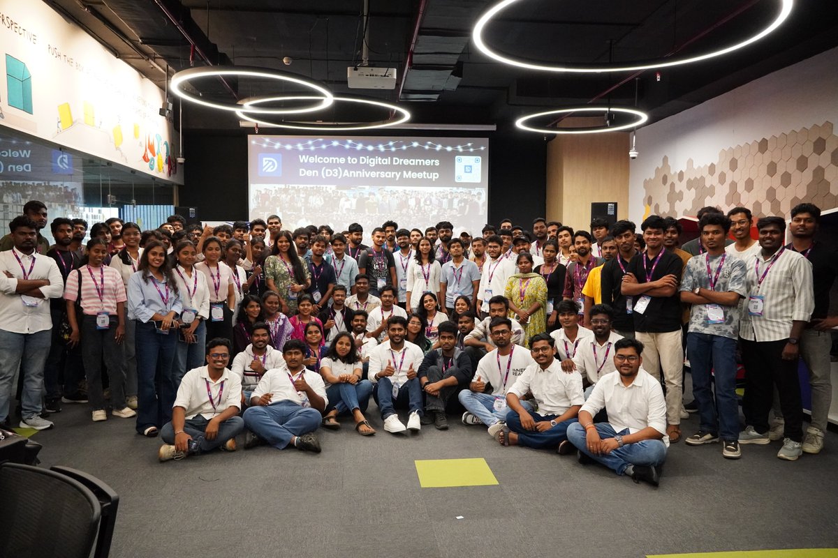 NammaD3Official's tweet photo. 📸 Digital Dreamers Den’s 1st Anniversary Meetup 🚀

Rain or shine, Dreamers showed up to learn, build &amp; celebrate together 🌧️🙌

AI Agents, Vertex AI, Agent-Native Apps &amp; more 💡

Big thanks to YuniQ for the support 🤝

#DigitalDreamersDen #AIAgents #AnniversaryMeetup #D3Meetup https://t.co/Ac7aISsG8V