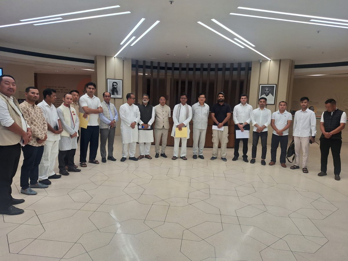 INCIndia's tweet photo. Glimpses from the first-ever North East Coordination Committee meeting held today at Indira Bhawan.

AICC in-charges, PCC presidents, IYC leadership and State Youth Congress leaders from Manipur, Tripura, Nagaland, and Sikkim attended the meeting.

Discussions focused on issues in the North East like unemployment, racial discrimination, peace and harmony, and the promotion of culture and sports, while also strengthening the organisation at the grassroots level.

📍 New Delhi