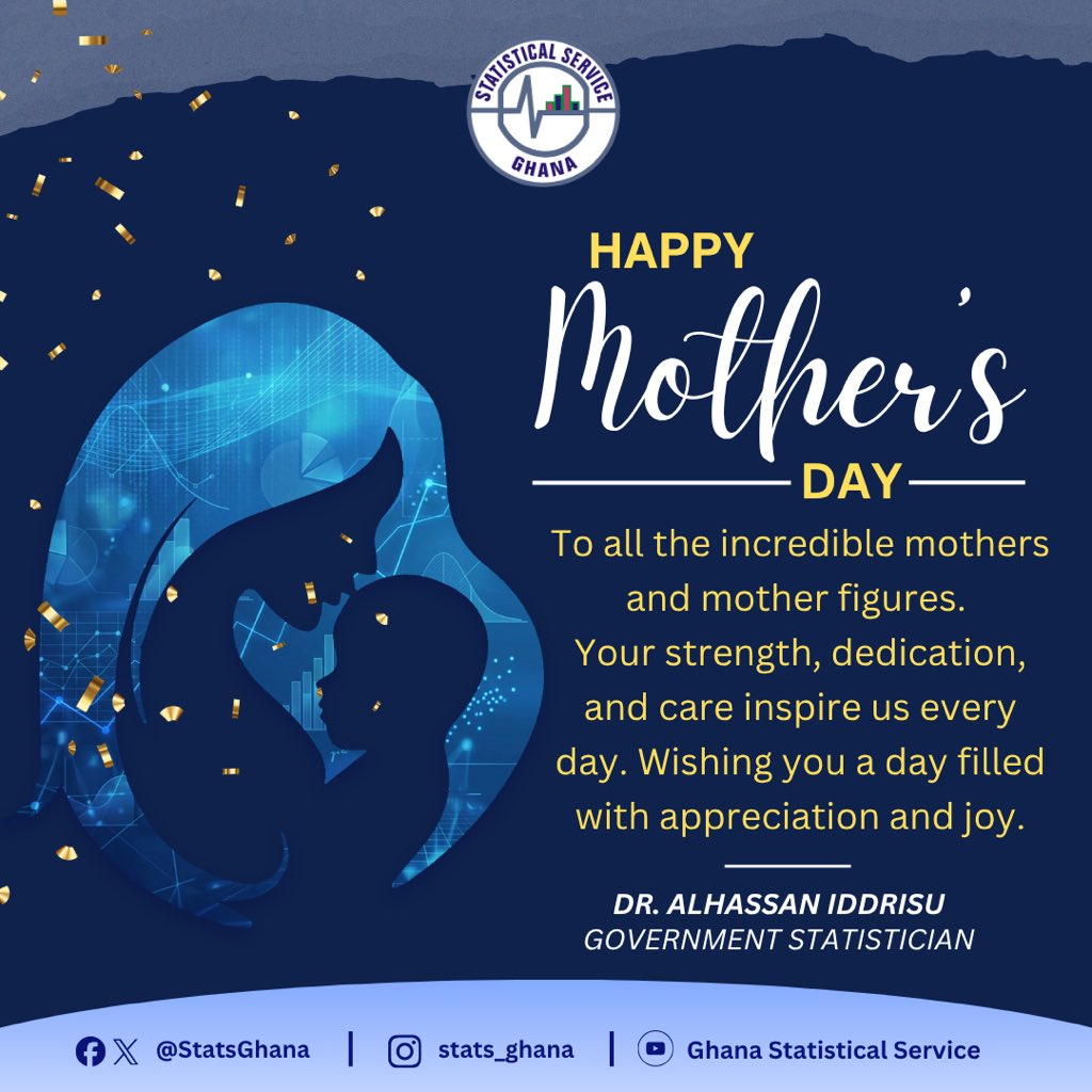 StatsGhana's tweet photo. Wishing all mothers a Happy Mother’s Day🎉🎉🎉🎉🎉🎉🎉🎉. 
The Ghana Statistical Service celebrates you all. ❤️❤️❤️
#Data #statistics #ghana #mothersday https://t.co/Dw0tzkY4P1