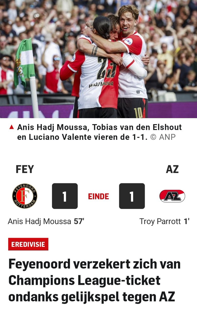 Plakplaat63's tweet photo. Omdat niemand 2e wil worden,
Is #Feyenoord de gelukkige. 
RvP... oppleuren! https://t.co/hulWQyiFNc