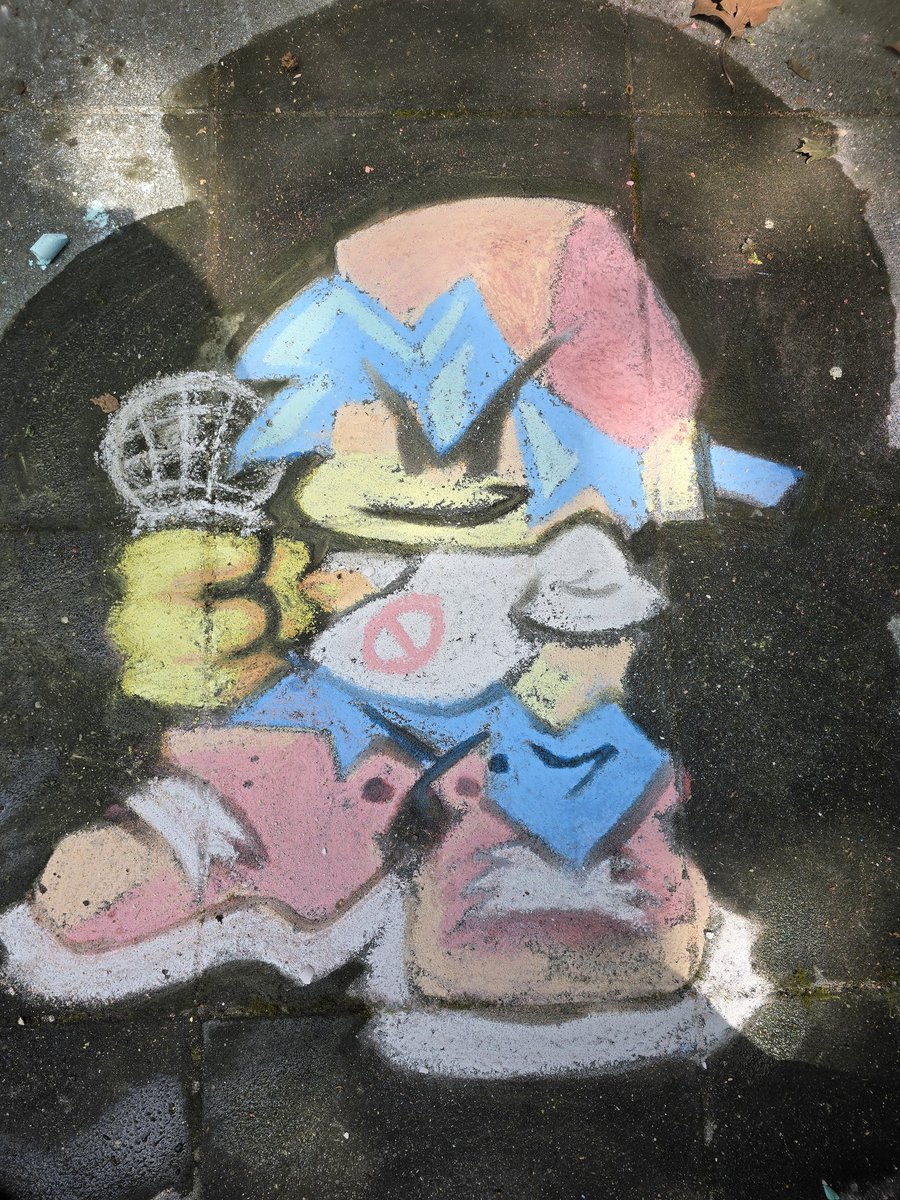 This guy broke in my yard and drew him self on the floor