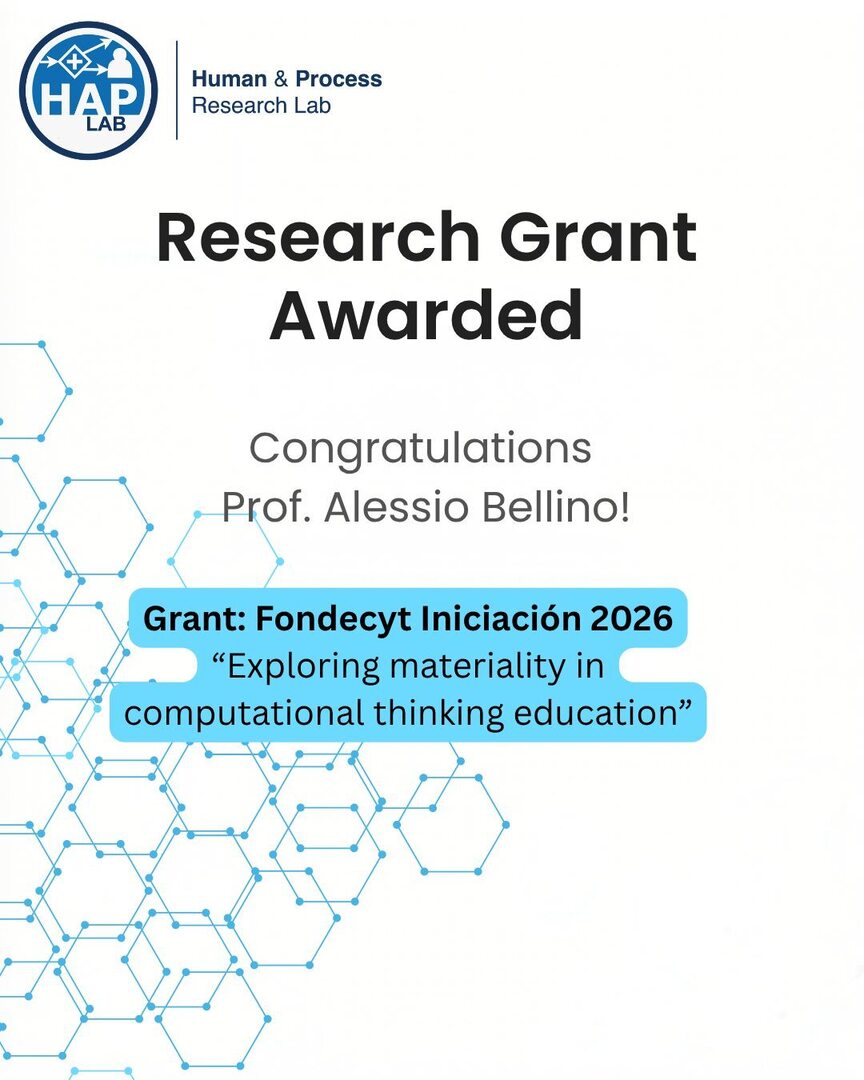 haplaborg's tweet photo. We are proud to congratulate Prof. Alessio Bellino on being awarded a Fondecyt Iniciación 2026 research grant for the project:

📚💡 “Exploring materiality in computational thinking education”

This project will explore how physical and material interact… https://t.co/yz5LjztOmJ https://t.co/9G6oOc4EmG