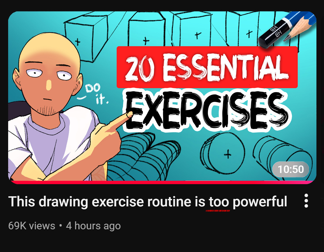 ytartschool's tweet photo. What to practice isn't always obvious, so here's a video with 20 of my favorite exercises to lvl-up overall drawing skills https://t.co/tgHma4voBp https://t.co/w0SHmQnII4