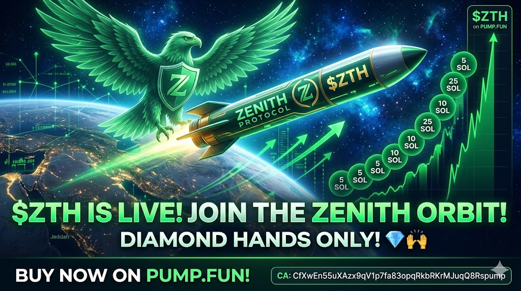 ZenithOrbital's tweet photo. 🦅 Zenith Protocol ($ZTH) is officially LIVE and in orbit! 🚀🟢

The journey has just begun, and we won't stop until we reach the top. 100% fair launch, zero team tokens, and equal opportunity for everyone. ⚔️💎

🛡️ Official CA: CfXwEn55uXAzx9qV1p7fa83opqRkbRKrMJuqQ8Rspump
🌐 Join our official channels below:

💰 Buy on https://t.co/tAm1aNdgZY:[Insert https://t.co/tAm1aNdgZY link here]

💻 Website:[Insert Website link here]
📢 Telegram Channel:[Insert Channel link here]

💬 Community Chat:[Insert Group link here]
Join the ranks, hold the line, and let's make history together! 💪💰

#Solana #ZTH #ZenithProtocol #Pumpfun #CryptoLaunch #DiamondHands