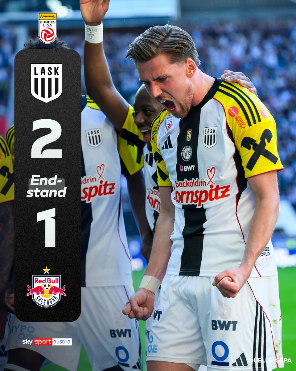SkySportAustria's tweet photo. Tabellenführer LASK wirft Salzburg aus dem Titelrennen 🚨🏆
👉 https://t.co/kbcTp7K4g7
#SkyBuliAT #ASKRBS #Runde31 https://t.co/TierPj7RhH