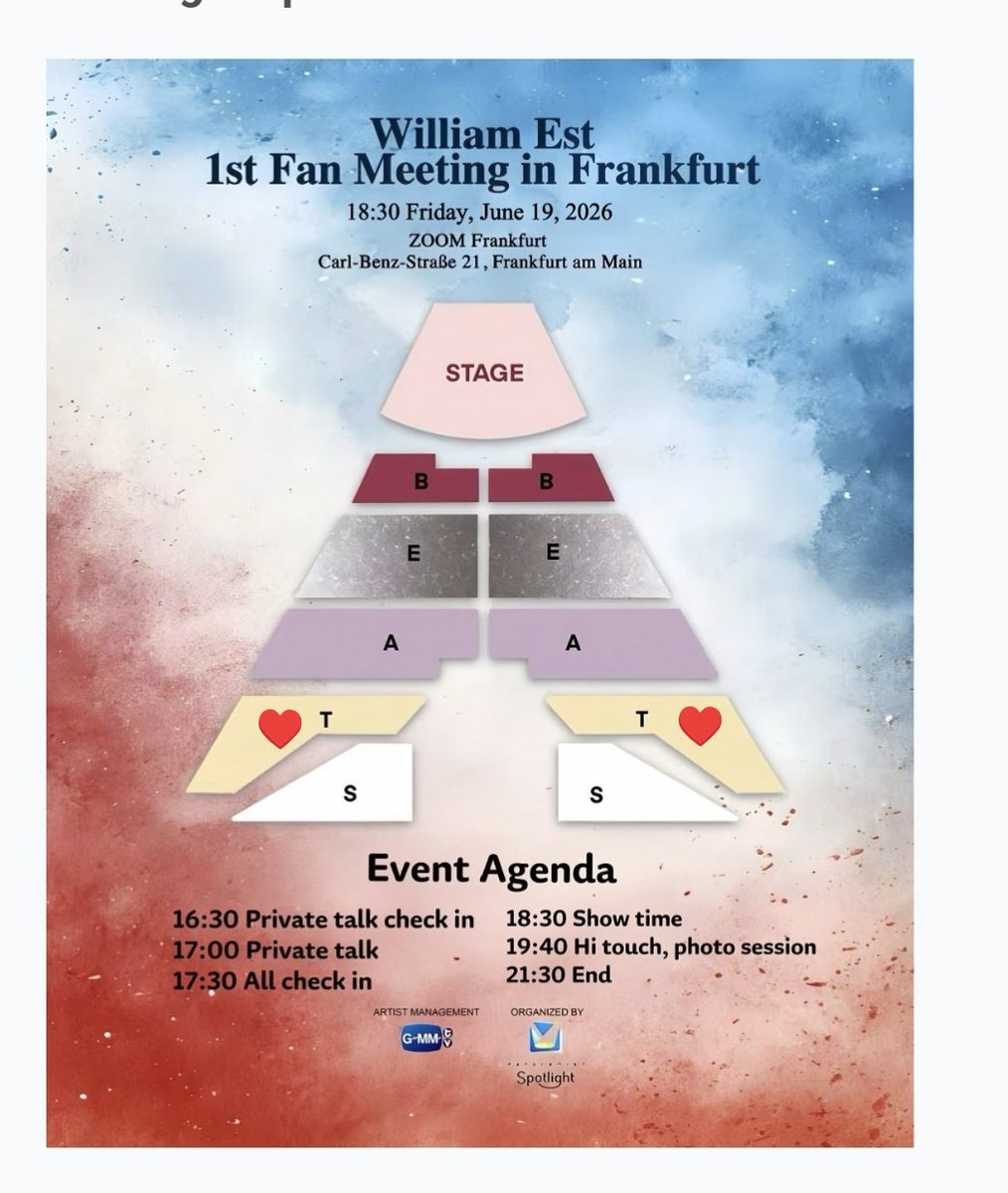 Temp0heart's tweet photo. GIVE AWAY! #WilliamEst #วิลเลี่ยมเอส 

WilliamEst Frankfurt FM June 19 ‼️

1 ticket to the ZONE T (seat nr will be given at event registration)

If anyone is interested comment down below anything related to WilliamEst 🥹 I'll do random pick 🐶🦈 https://t.co/zIpLaCQfVr