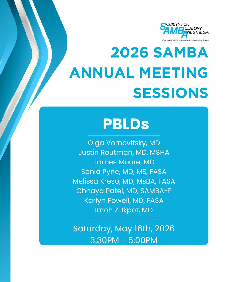Society for Ambulatory Anesthesia (SAMBA) tweet media