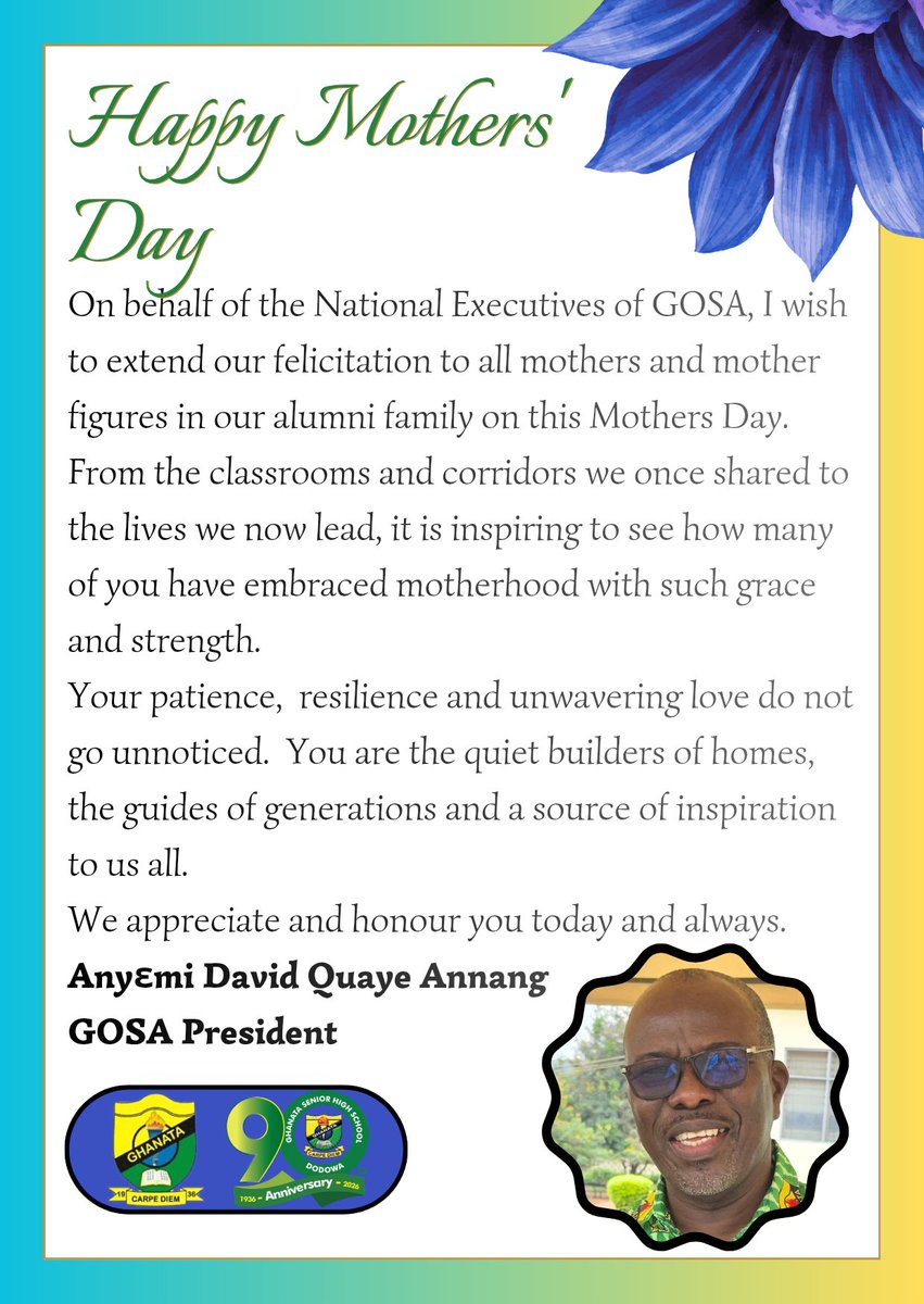 GOSANational's tweet photo. Happy Mothers' Day to all mothers and mother figures Ghanata has birthed! 

Today, we honour your love, sacrifices, and guidance to nurture generations. Your strength and care inspire us to build a brighter future together.

We say thank you for being the heart of our school 🫶 https://t.co/Jxx7h6bZ1p