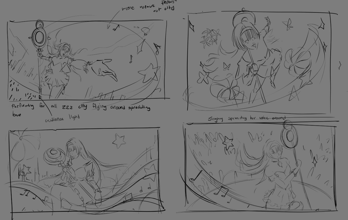 ItsTafkat's tweet photo. Trying something new with splash art — can’t wait to finish this. ✨

 WIP sketch of Astra Yao from Zenless Zone Zero 📷

Some sketch exploration ideas I’ve been working on ✨
#WIPㅤㅤㅤ #smallartist #fanart #splashart https://t.co/TJp7RTQFdk