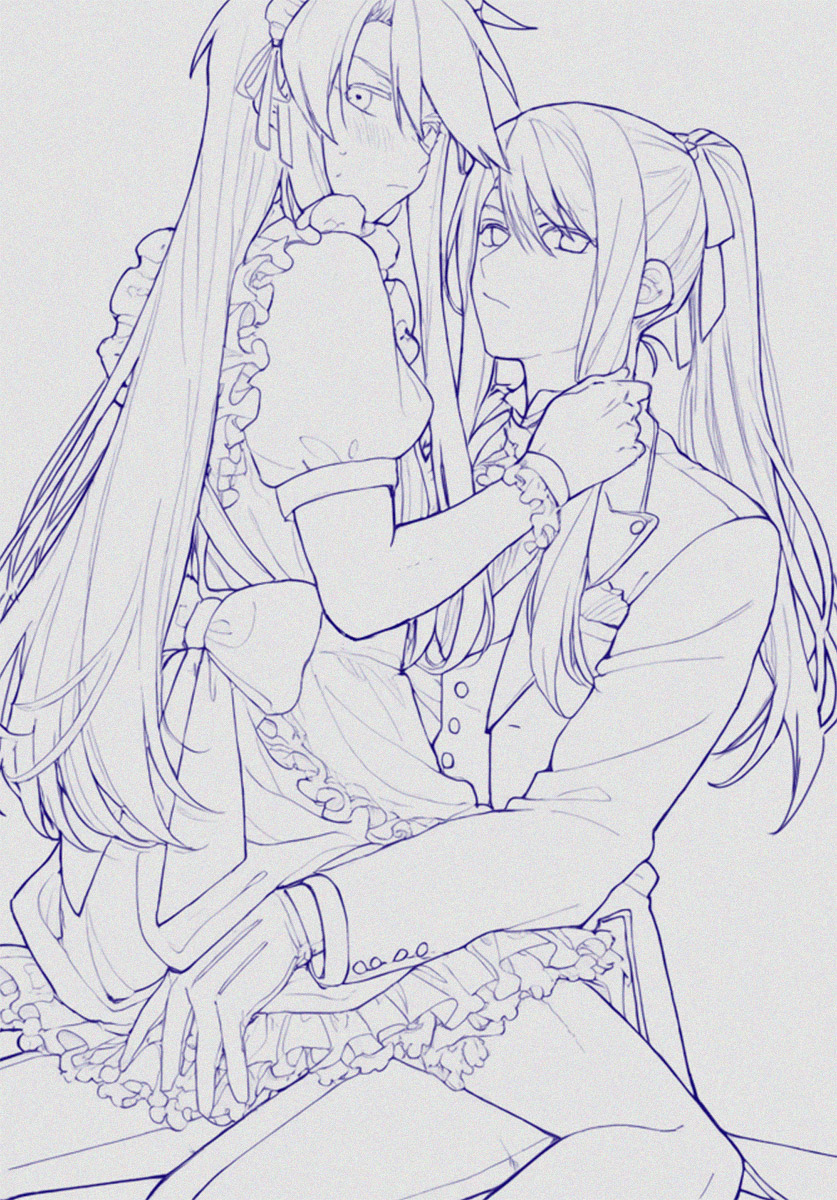 7futuka's tweet photo. 執事風ユを添えたメイドユリルク！そのうち色も付けたい… https://t.co/jyHIxfwnzk