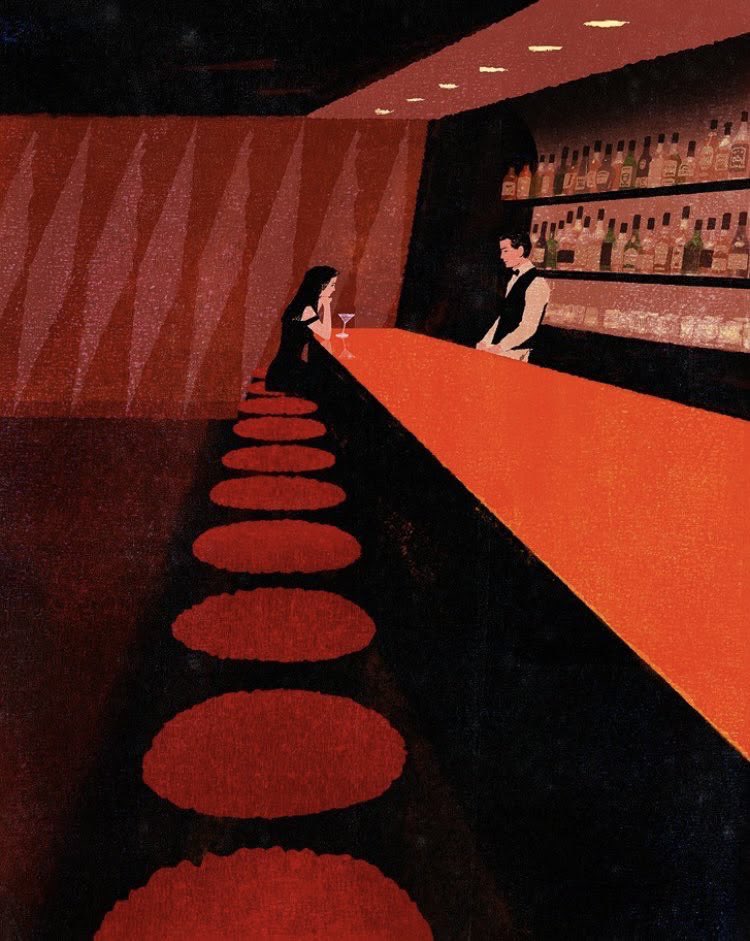 "The Woman in a Black Dress" by artist Tatsuro Kiuchi