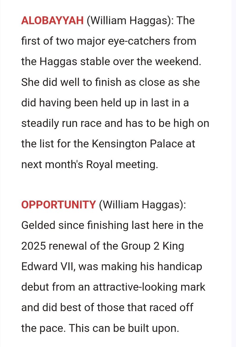 Racecourse-side tweet media
