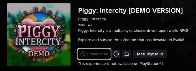 MiniOakk1's tweet photo. @DaRealMiniToon People cannot play the new Piggy: Intercity DEMO on consoles, please fix this for people who play on console! https://t.co/pLpLBXHN7k