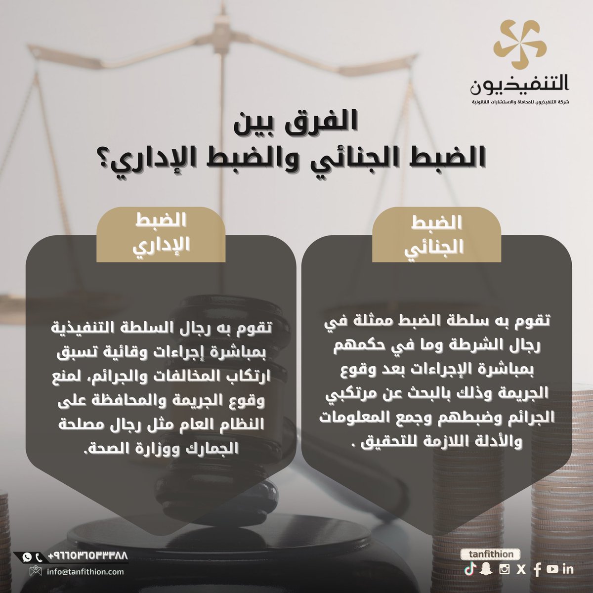 tanfithion's tweet photo. الفرق بين الضبط الجنائي و الضبط الإداري؟

تواصلوا معنا :
📱0536533388

#تأسيس_الشركات #استشارات_قانونية #صياغة_العقود #تأسيس_الشركات #حقوق_الملكية_الفكرية #المساهمات_العقارية #الأنظمة_واللوائح #التحكيم #القضايا_العمالية https://t.co/jxX3WFHXwj