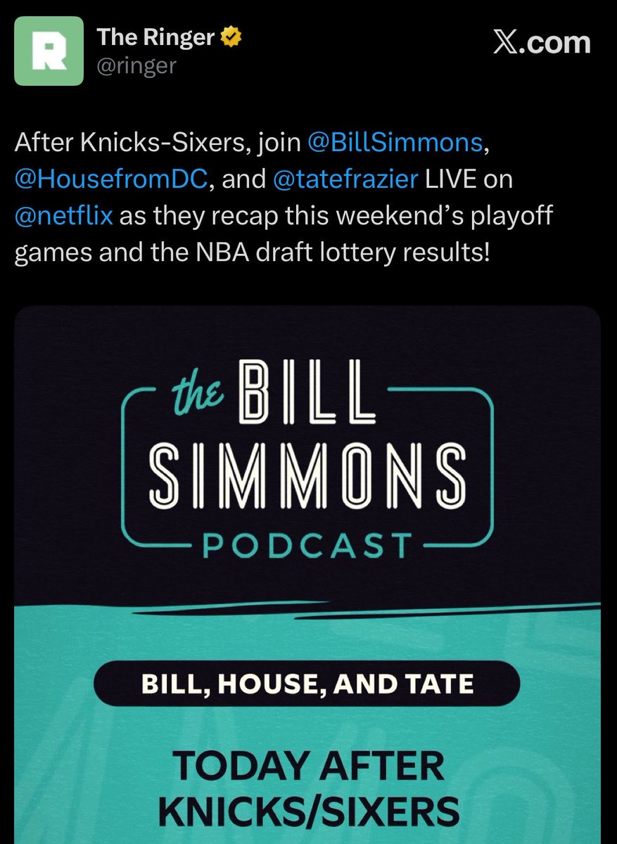 The r/BillSimmons Podcast tweet media