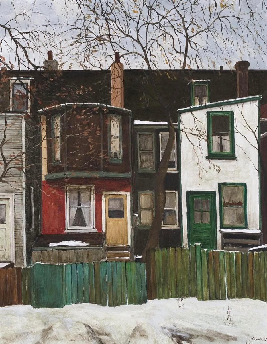 olgatuleninova's tweet photo. Albert Jacques Franck (Canadian, 1899–1973)
"Backyards of Houses on a Street in Toronto", 1965.
Oil on Masonite, 30 × 24 inches.
Private Collection https://t.co/qFD9VfVDCB