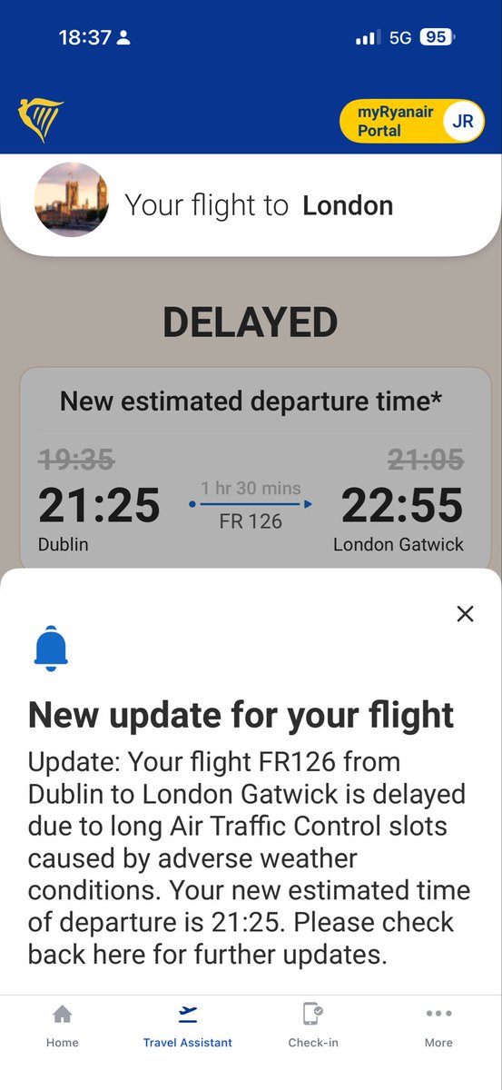 JustinRookard's tweet photo. @Ryanair does anyone actually know why there is a delay? Other flights are fine, no reported delays and no reported adverse weather conditions. Anyone……. https://t.co/rAfQ7wBvjp