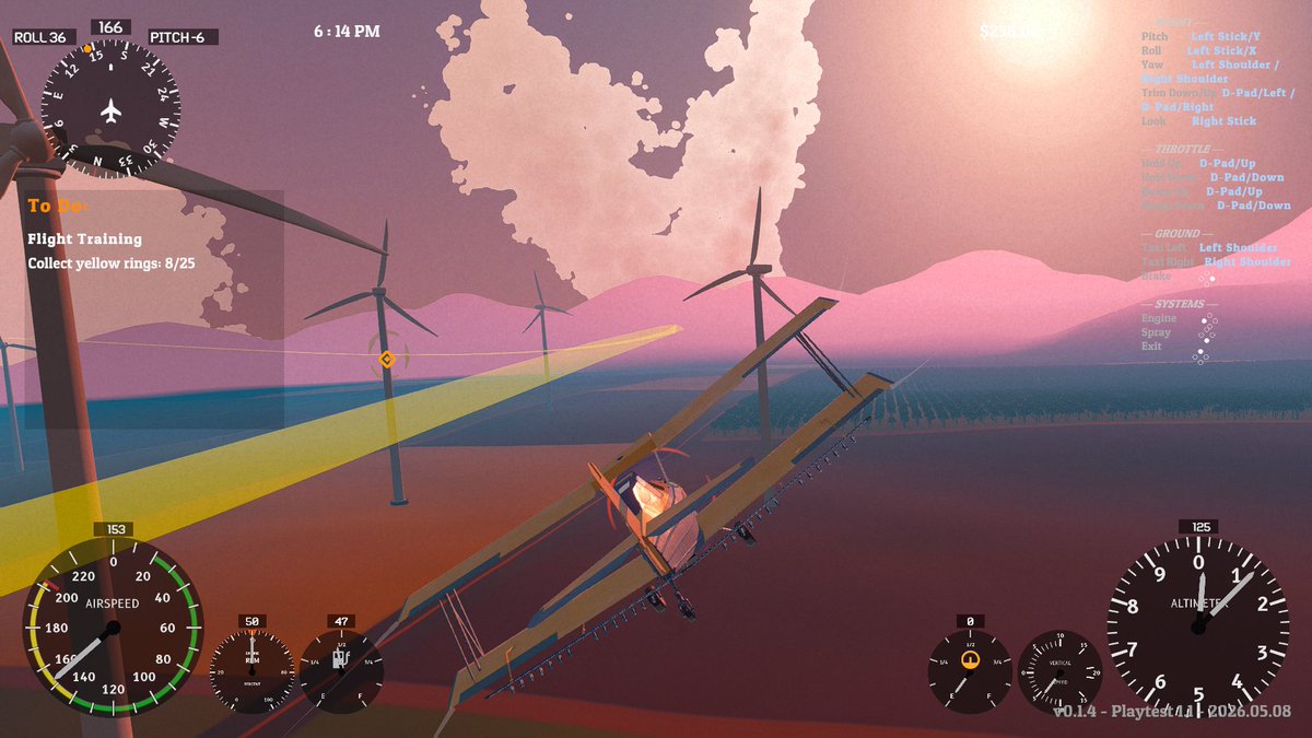 SkywardFM's tweet photo. Our time with the Harvest Skies playtest has been filled with fine details. Mixing Ag spray, manually refueling the aircraft, purchasing supplies, managing contracts. Though being gifted an aircraft from the start may be a first for us. #flightsim #indiegame @ProjectFlyerOne
1/2 https://t.co/AsmiqnzByn