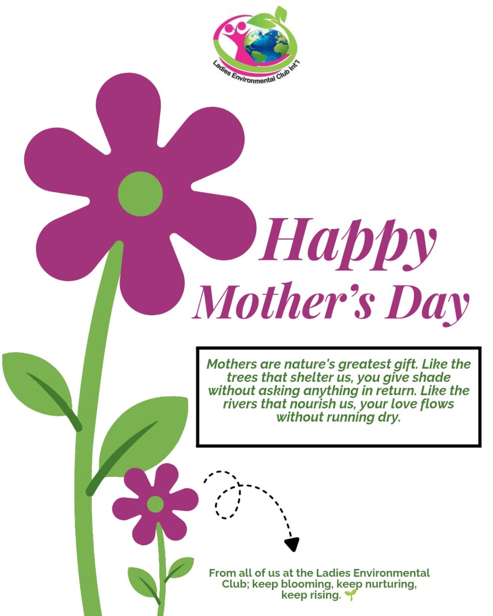 LagosLEC's tweet photo. From all of us at the Ladies Environmental Club — keep blooming, keep nurturing, keep rising. 🌱

#HappyMothersDay
#LadiesEnvironmentalClub
#NurtureNature
#NurtureLife
#ClimateChange https://t.co/BEBN93cmld