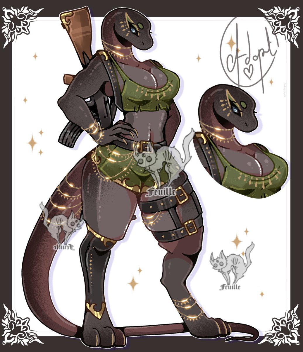 [ Open ] ☘️🖤 Yulia the snake operator auction
 
Adopt available here: ych.commishes.com/auction/show/5…

#adoptable #furryfandom #adopts #art #furryartist #furry #anthro #furryartwork #oc #adoptables #furrygirl #scalie #reptile #military