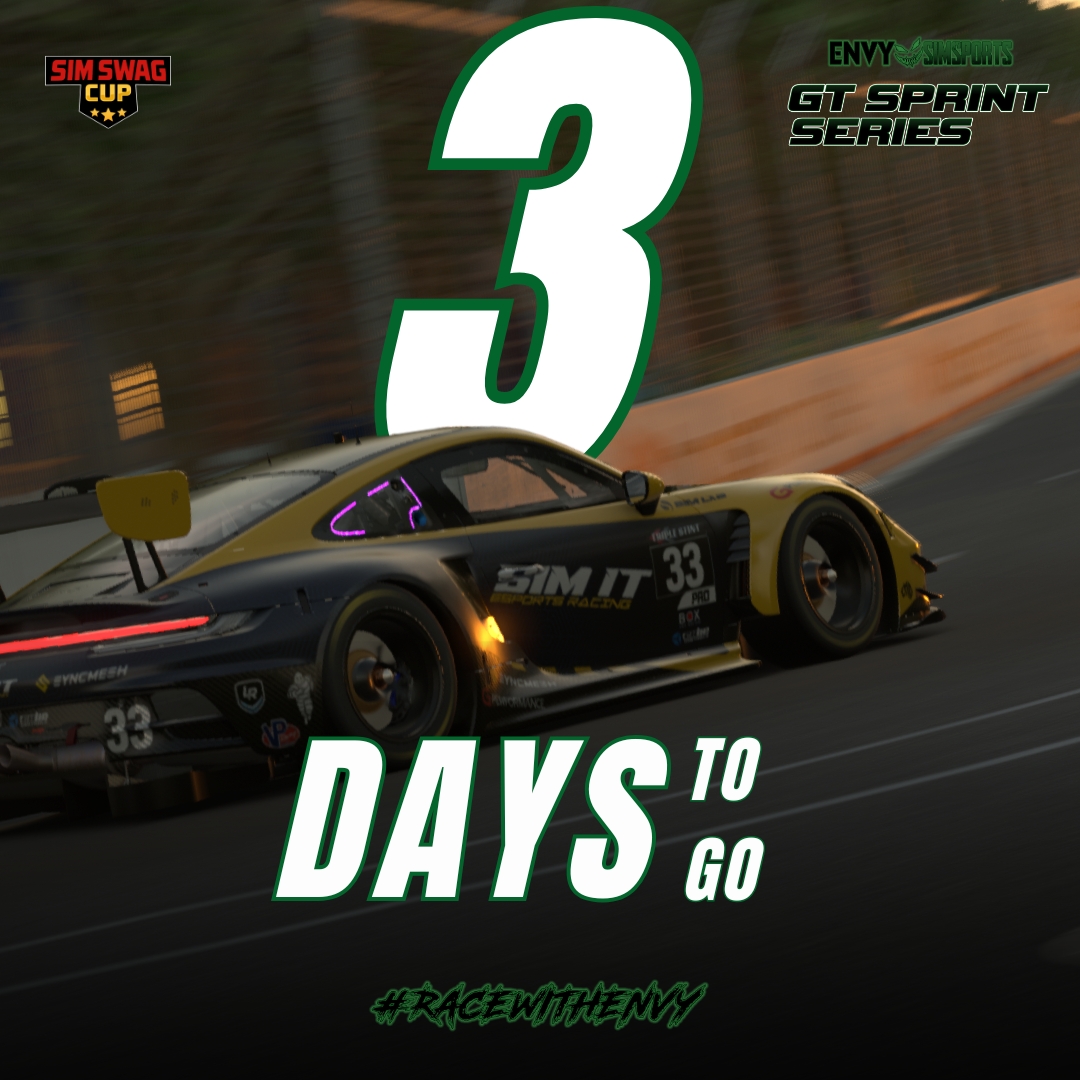 envysimsports's tweet photo. Round 4 of the #GTSprintSeries is almost here and we can not wait for it. This is when the championships will start to get down to the wire. We'll see you this Friday!
#RaceWithEnvy | @triple_stint | @GTChampions_ | #SimSwagTech https://t.co/XcHuaMrsLS