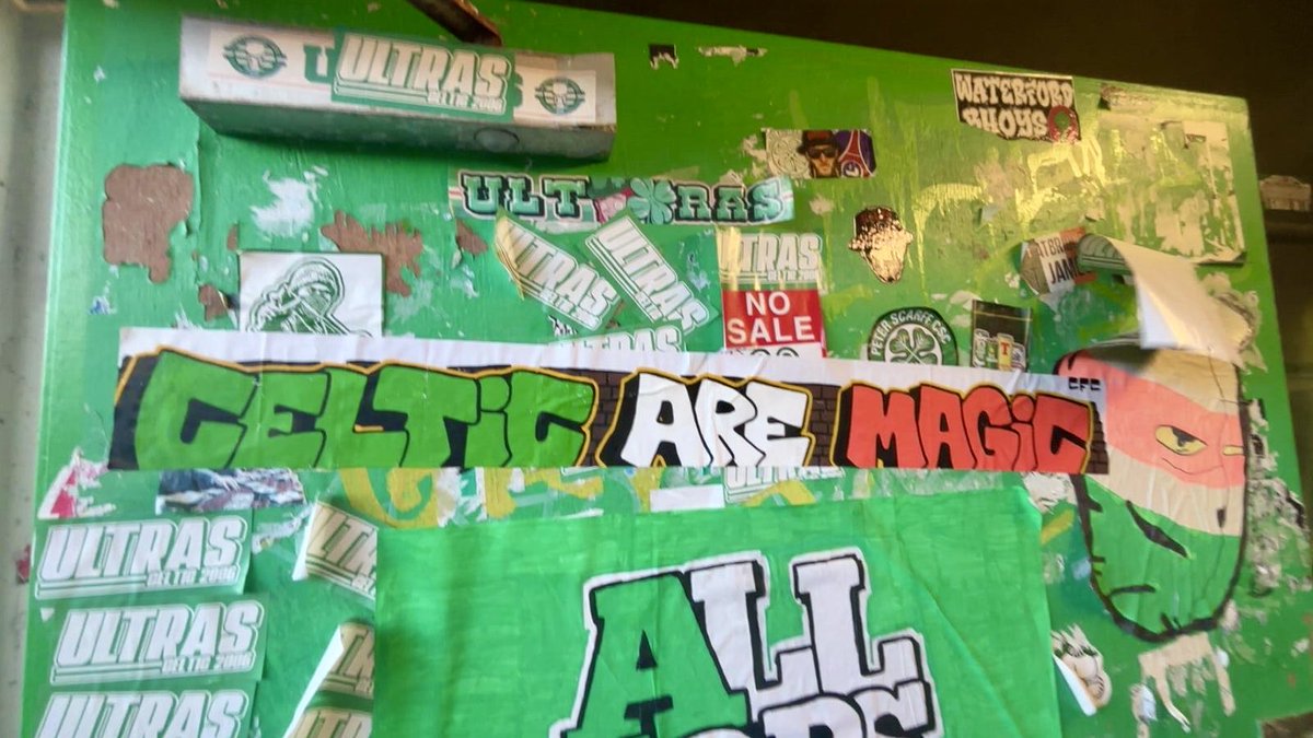 photobhoy's tweet photo. My bhoy made this ‘Celtic Are Magic’ sticker last night and put it up in the section today. Is there anything better in this world than seeing your kids start to love Celtic the way you do? Days like today are those that start the love affair. 🍀 https://t.co/3F0GC2qD1i