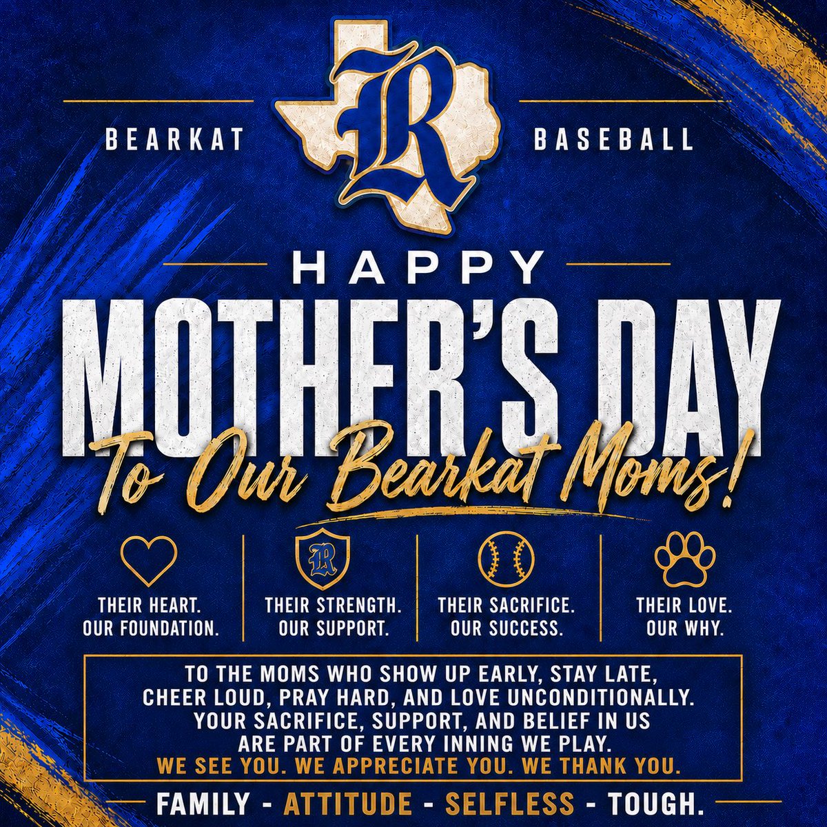 BearkatBsb's tweet photo. Happy Mothers Day to all the hard working moms that are out there! πThank you to all of our Bearkat Baseball moms for allowing us to coach your young men and be a part of our program! ππ
#KatStrong #playFAST https://t.co/cKUTCilapz