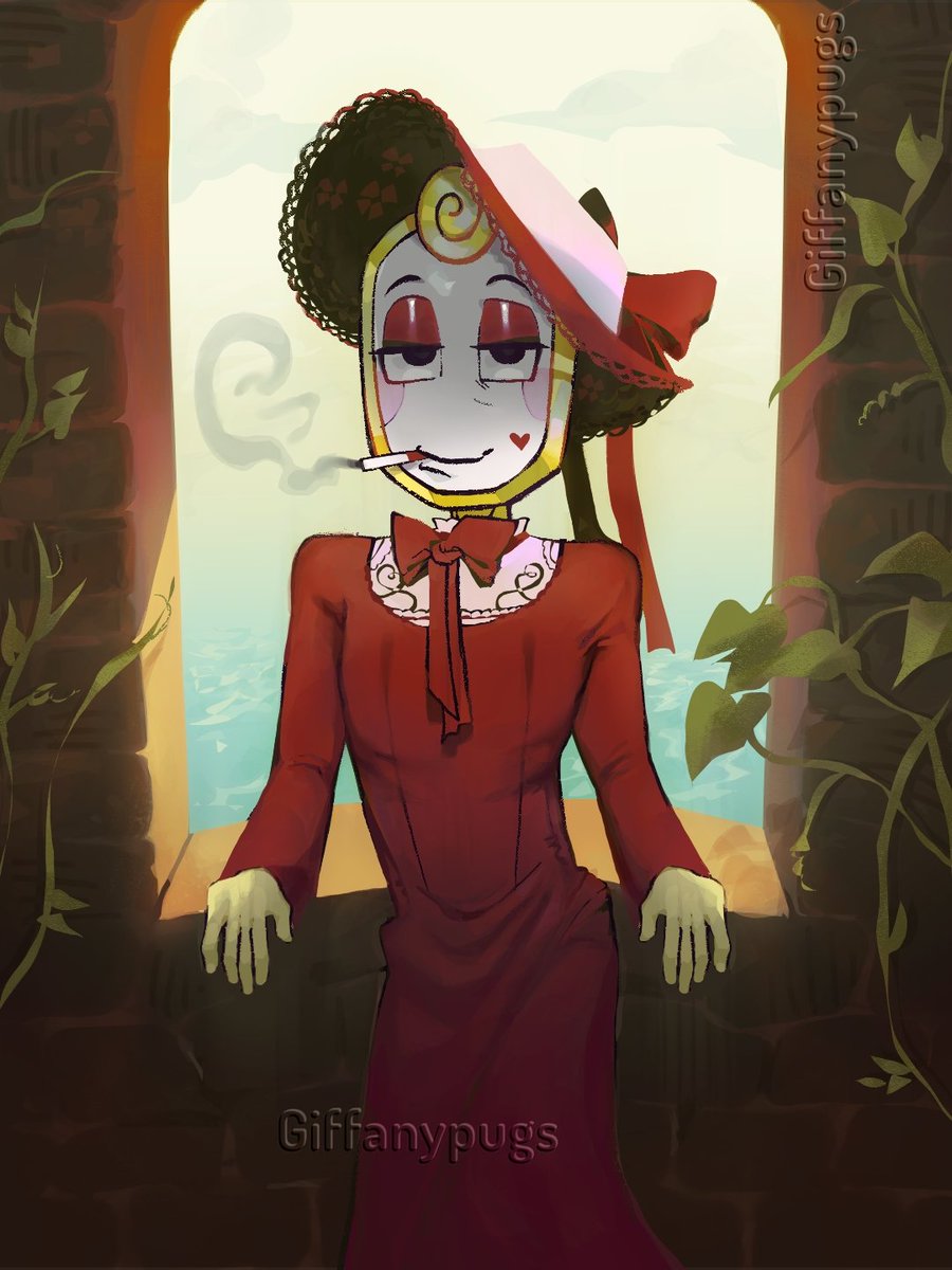 GiffanyPugs's tweet photo. [Post] 🪞Glisten smoking peacefully

(I know the dress highkey ugly but this was pulled outta my head okay.) https://t.co/BS6s3oXQM5
