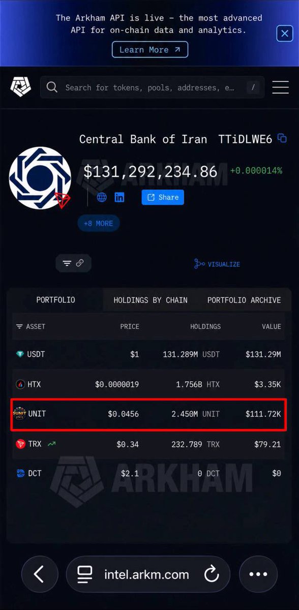 UNIT_BRICS's tweet photo. Leaked predictions from months ago pointed exactly here.

A wallet labeled Central Bank of Iran appeared holding $UNIT right after.

Coincidence? Or early signal?
May 15th will clarify much.

The old system fades. The new one rises.
Official channels are quiet… for now. https://t.co/3WSBTzNezK