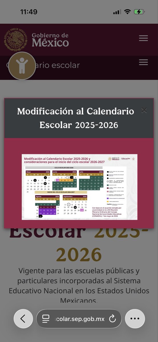 puragabrielada's tweet photo. @Claudiashein pues no que no es oficial? Al entrar a revisar el calendario escolar ya está modificado!!! 🙄 https://t.co/IUlPBPPbcg