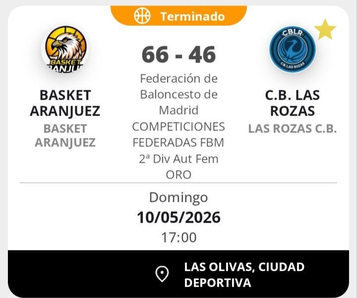 BasketAranjuez's tweet photo. Victoria del #SenFem ante @cblasrozas. #Quique: "Estamos en cuartos en una victoria agridulce.
Mucho ánimo para Enma y esperamos su lesión quede en un susto" https://t.co/IrVUobWZUj