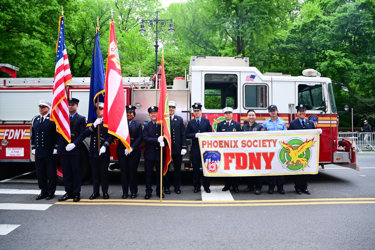On Saturday, members from the FDNY Phoenix Society marched in the
